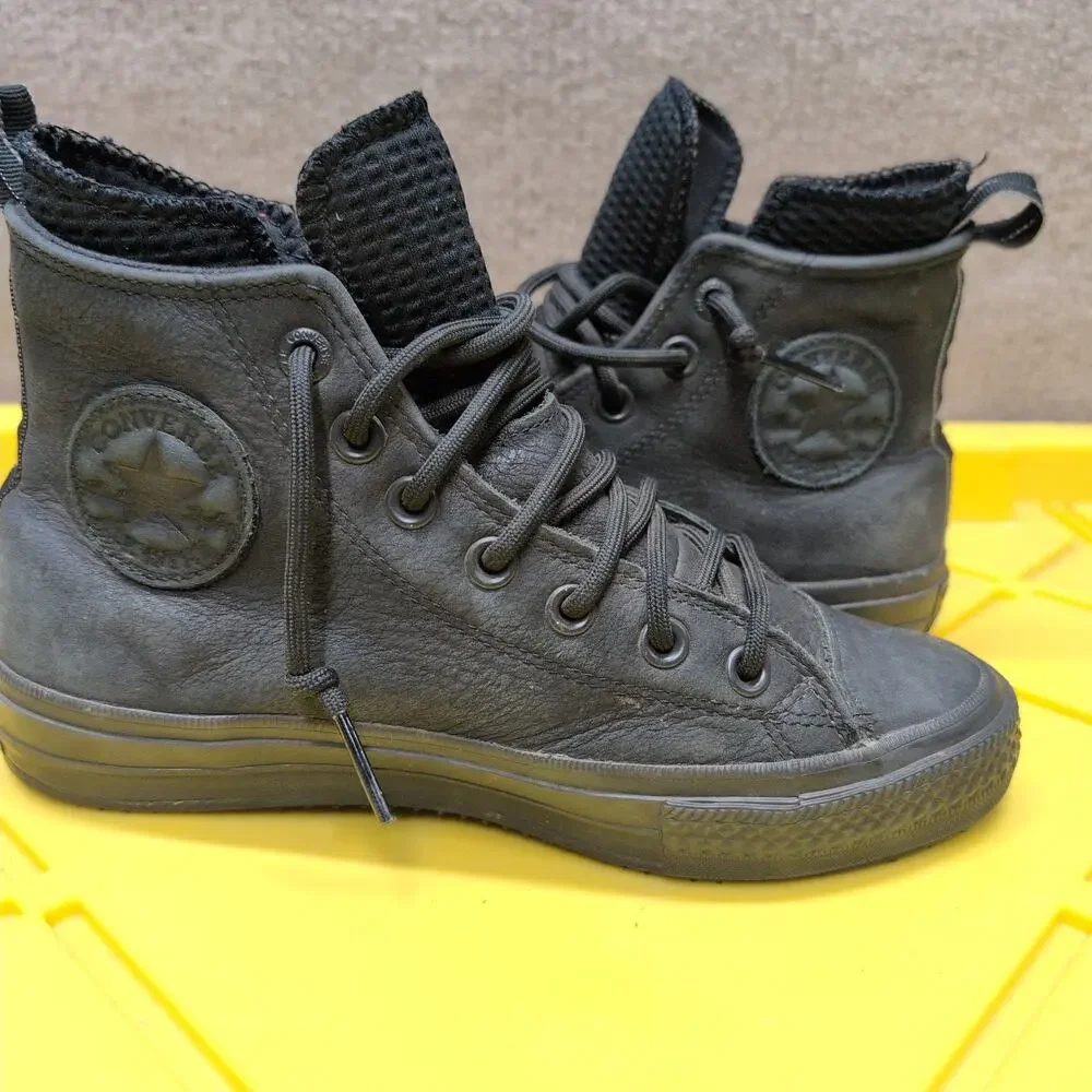Converse Lunarlon All Star Counter Climate Black Leather High Top Women's Size 7